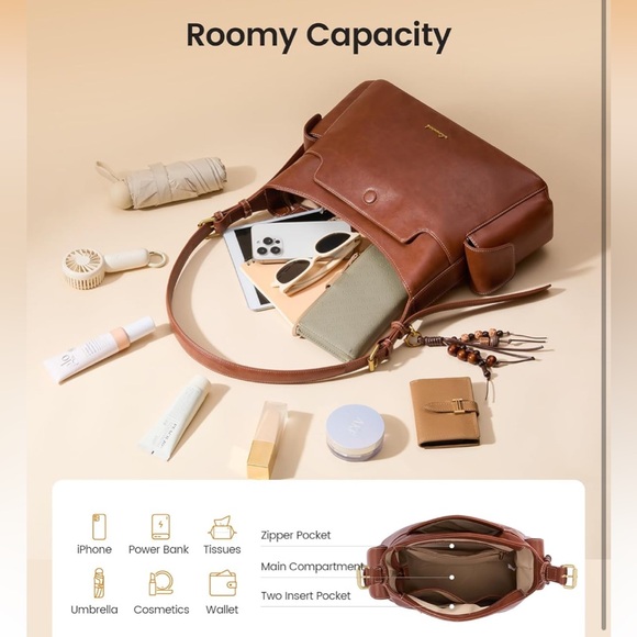 Brown Leather Hobo Bag - Picture 3 of 6